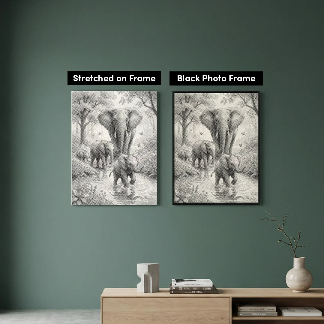 Elephant Family Dot Painting