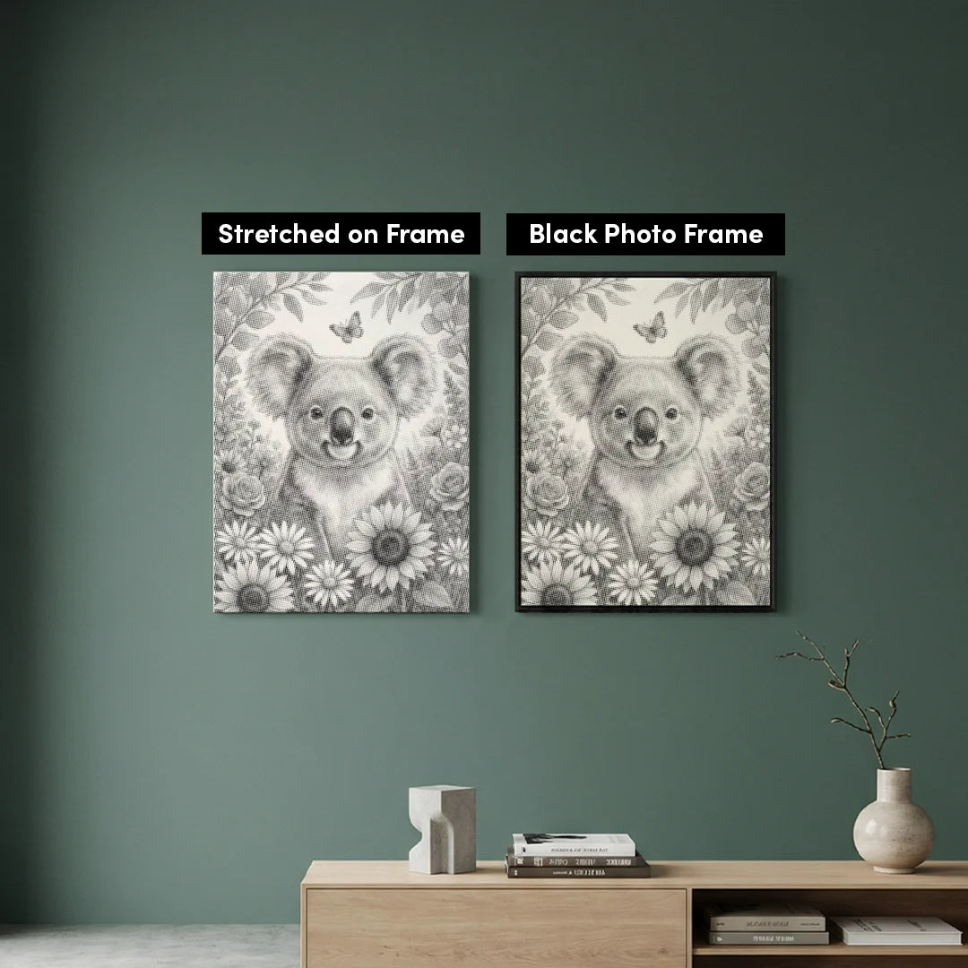 Koala with Flowers Dot Painting