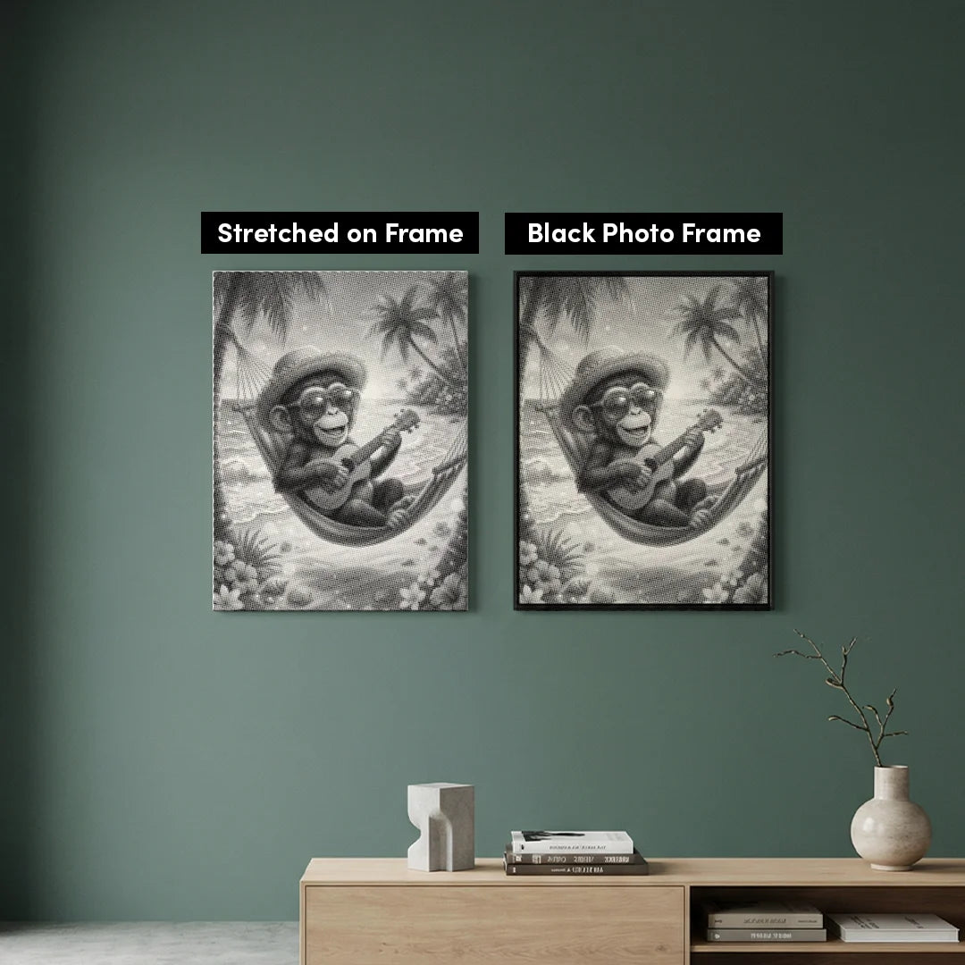 Monkey in Hammock Dot Painting