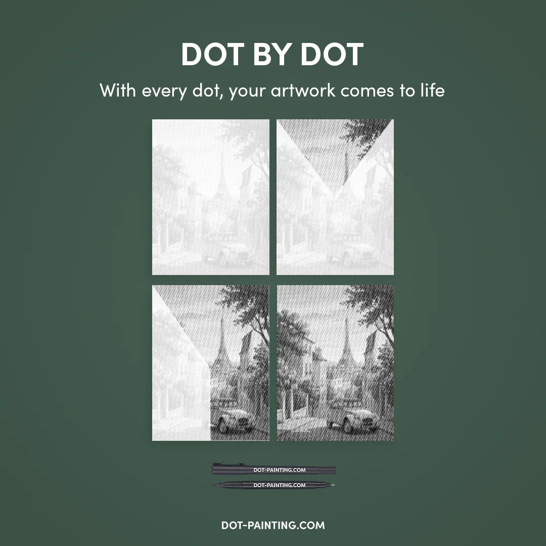 Old Beetle in Paris Dot Painting