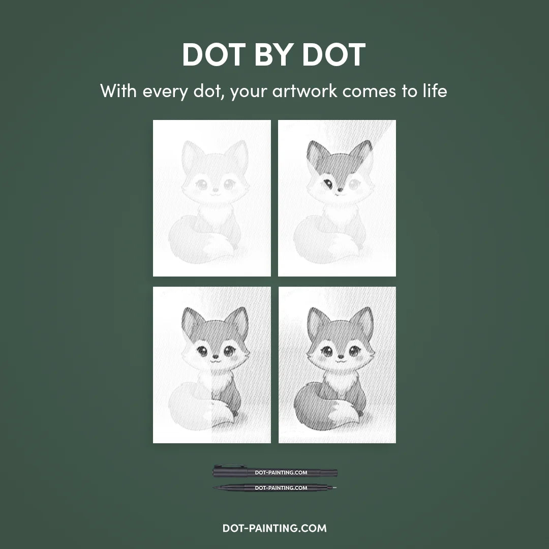 Cute Fox Dot Painting