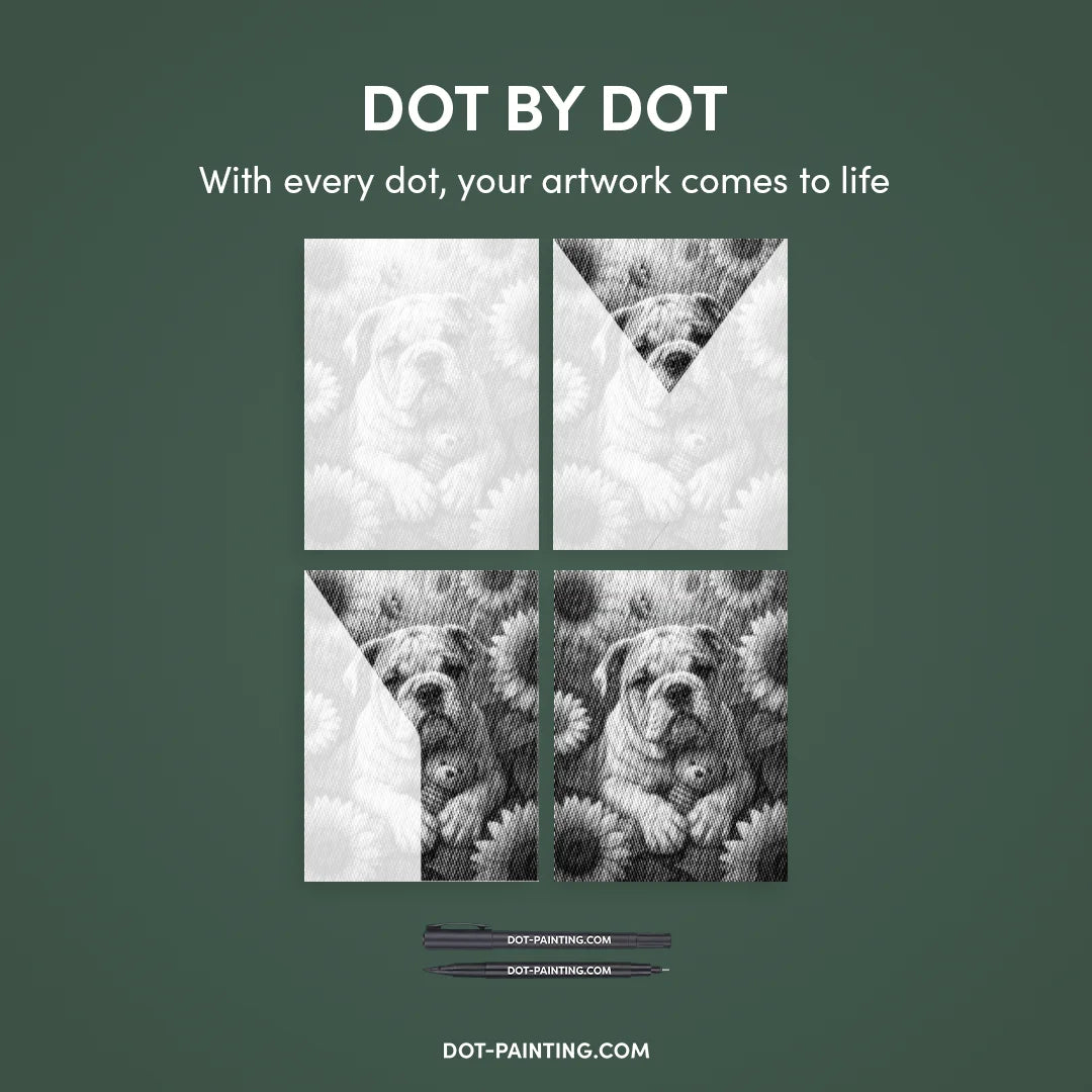 Bulldog Dot Painting