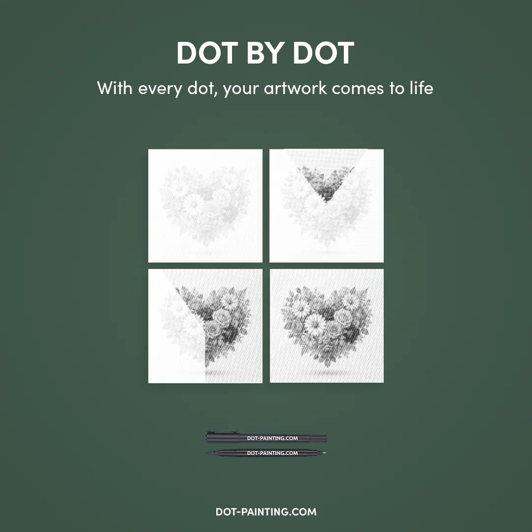Flower Heart Dot Painting