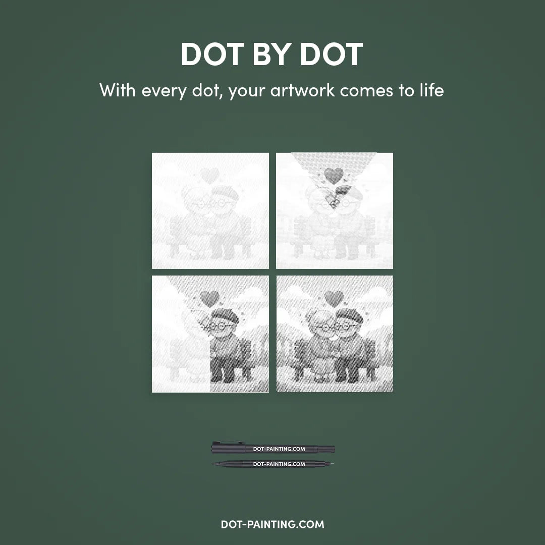 Old Couple Dot Painting