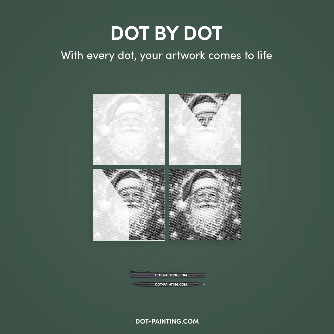 Santa 3 Dot Painting