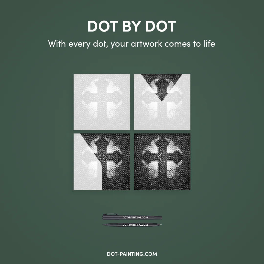 Stained Glass Cross Dot Painting