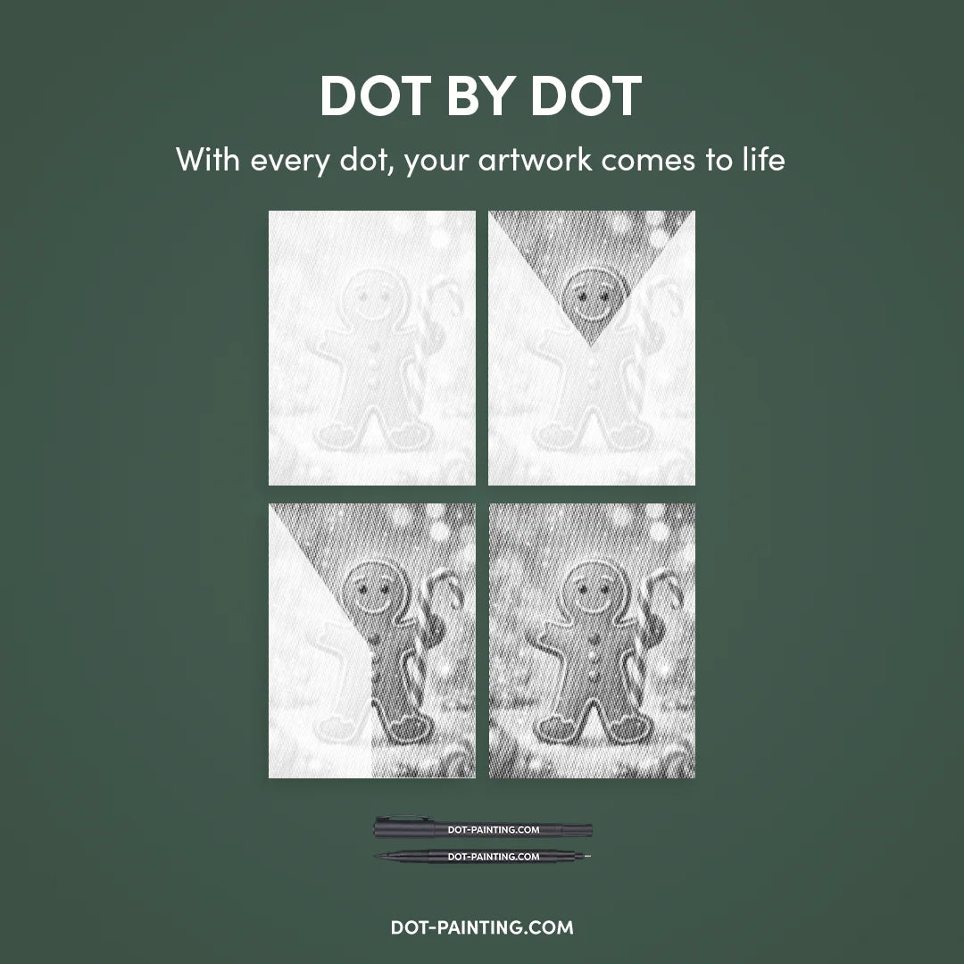 Gingerbread Dot Painting
