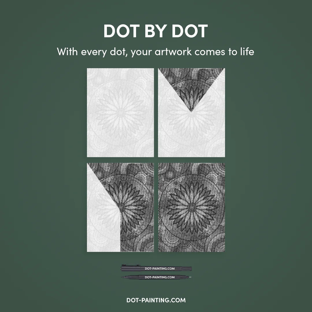 Flower with Dots Dot Painting