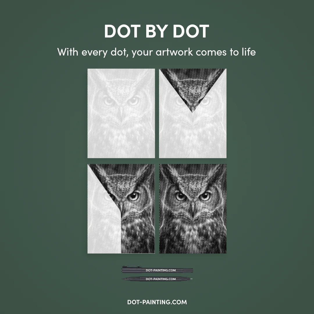 Angry Owl Dot Painting