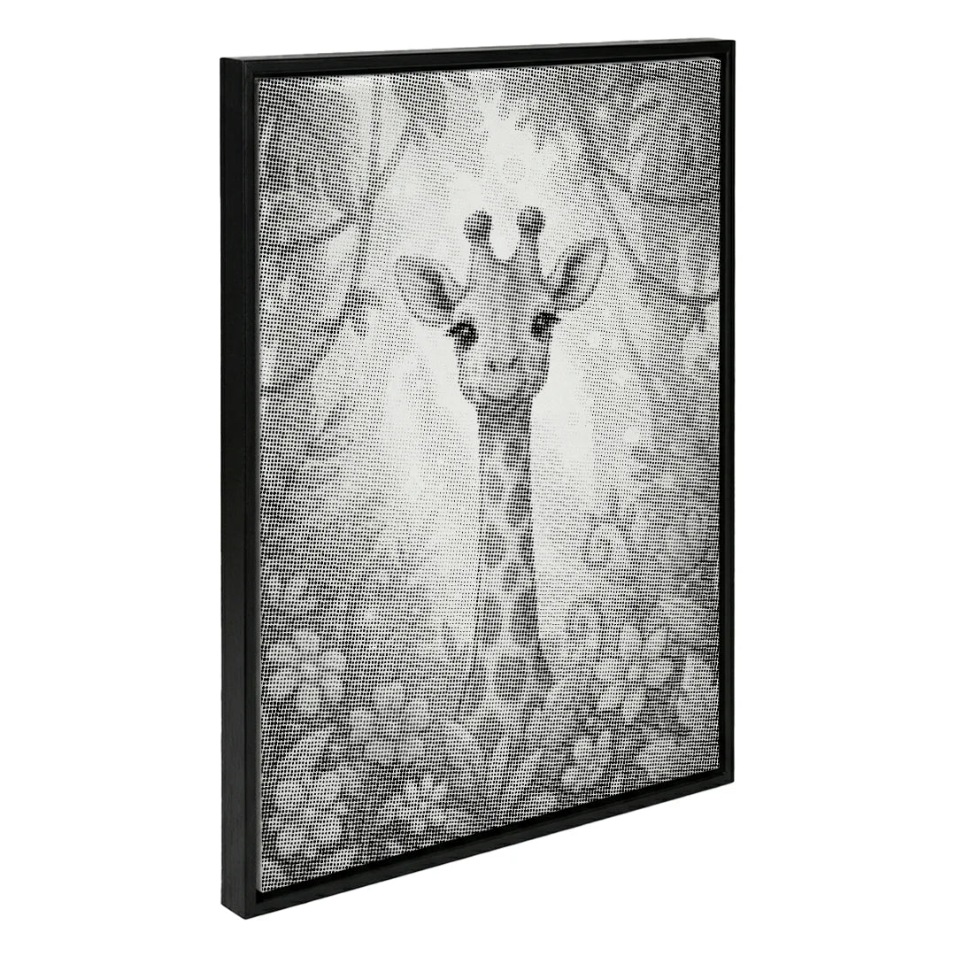 Giraffe with Flowers Dot Painting
