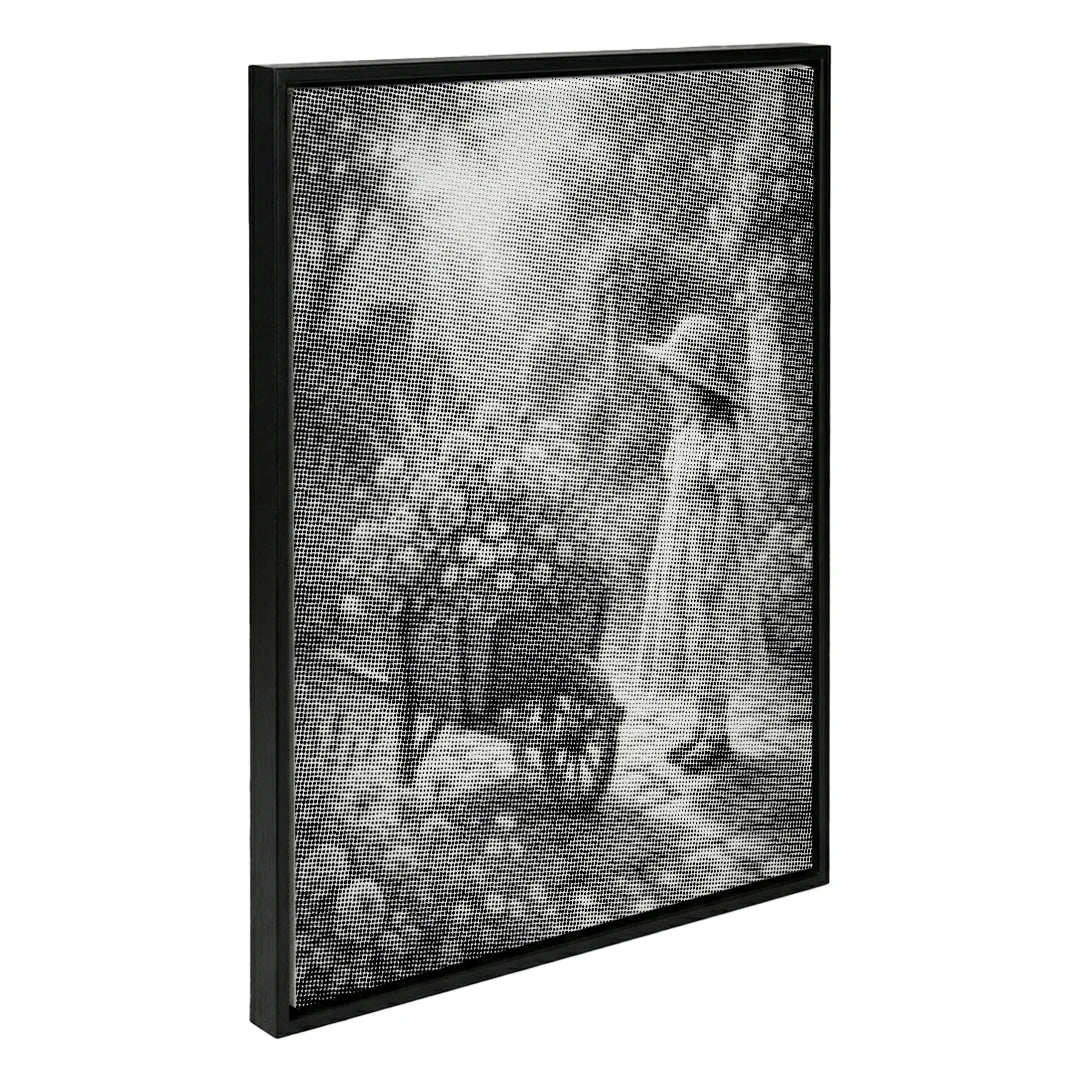 Girl with Flower Cart Dot Painting