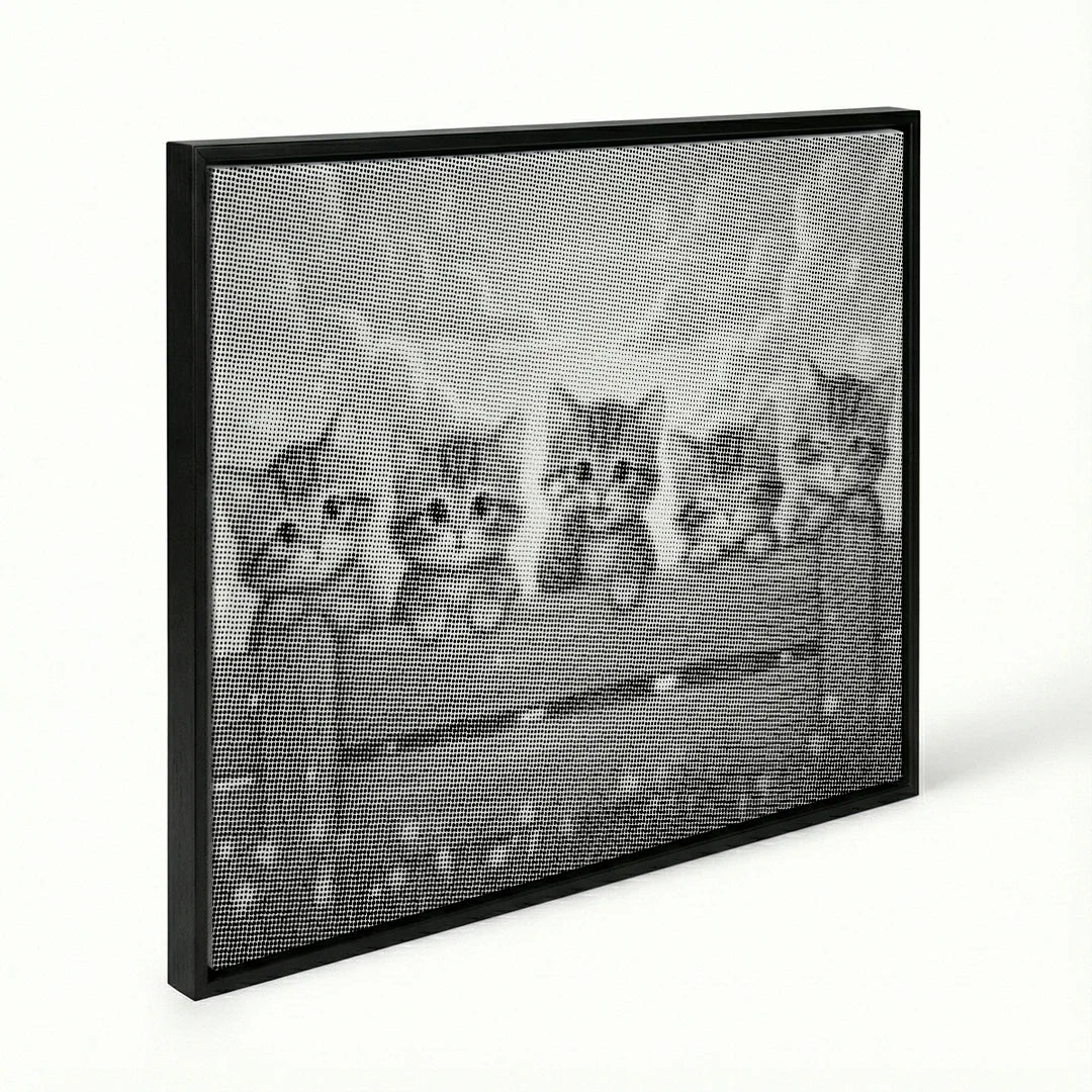 Kittens on the Fence Dot Painting