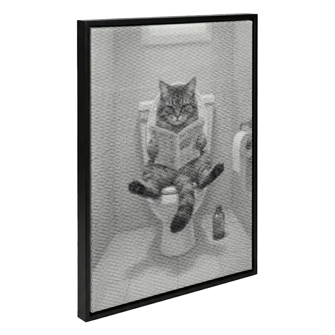 Cat on The Toilet Dot Painting