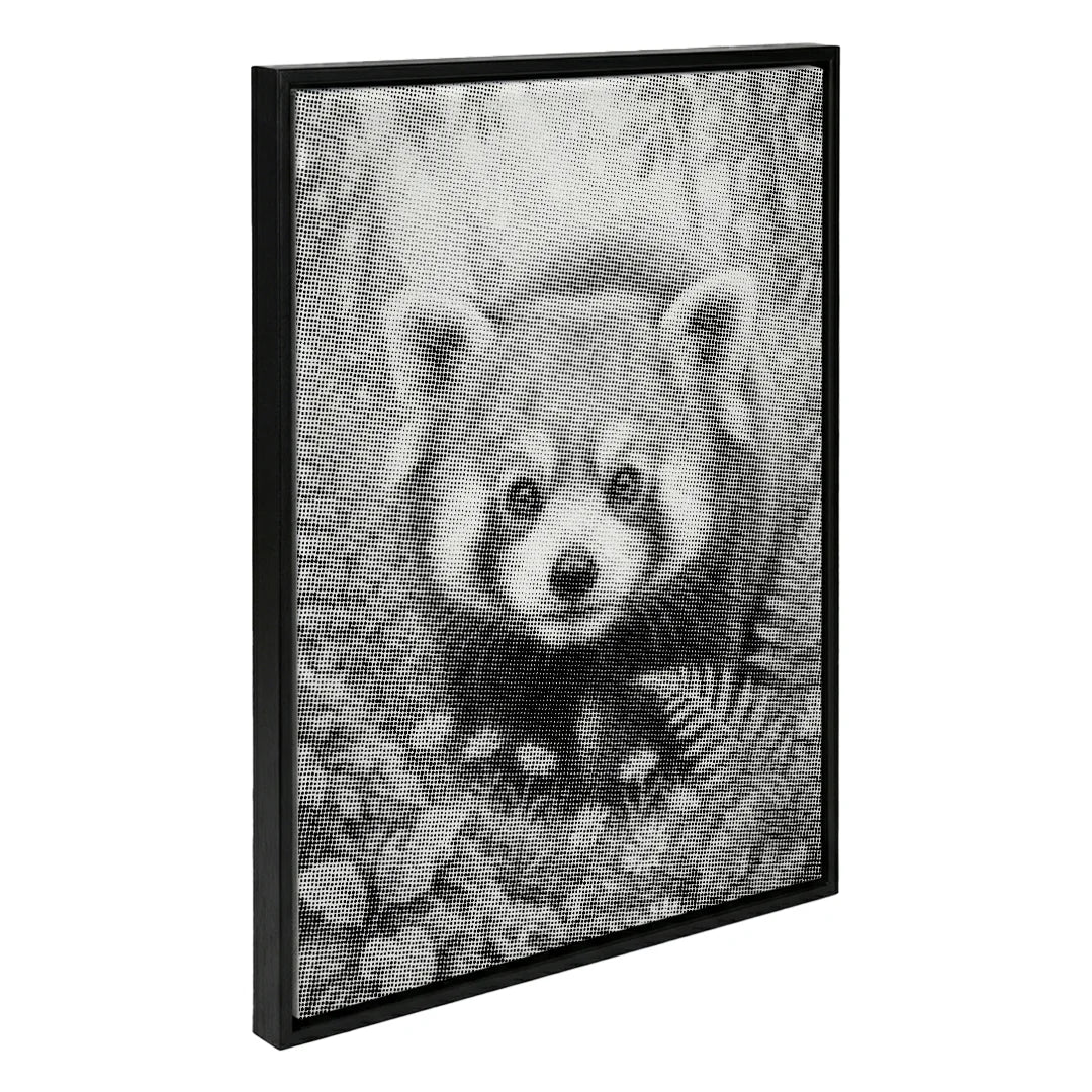 Red Panda with Flowers Dot Painting