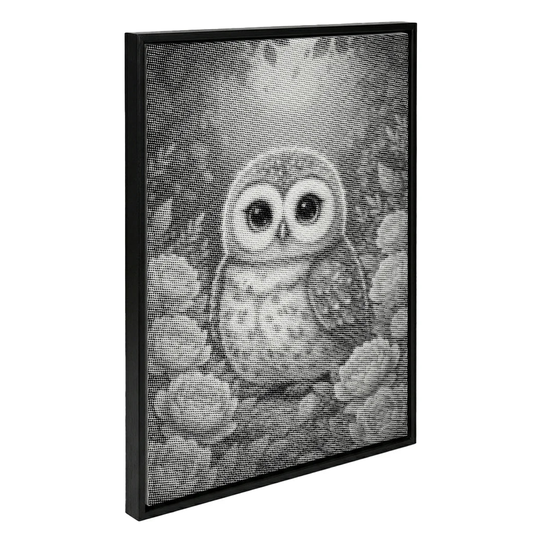 Baby Owl with Flowers Dot Painting