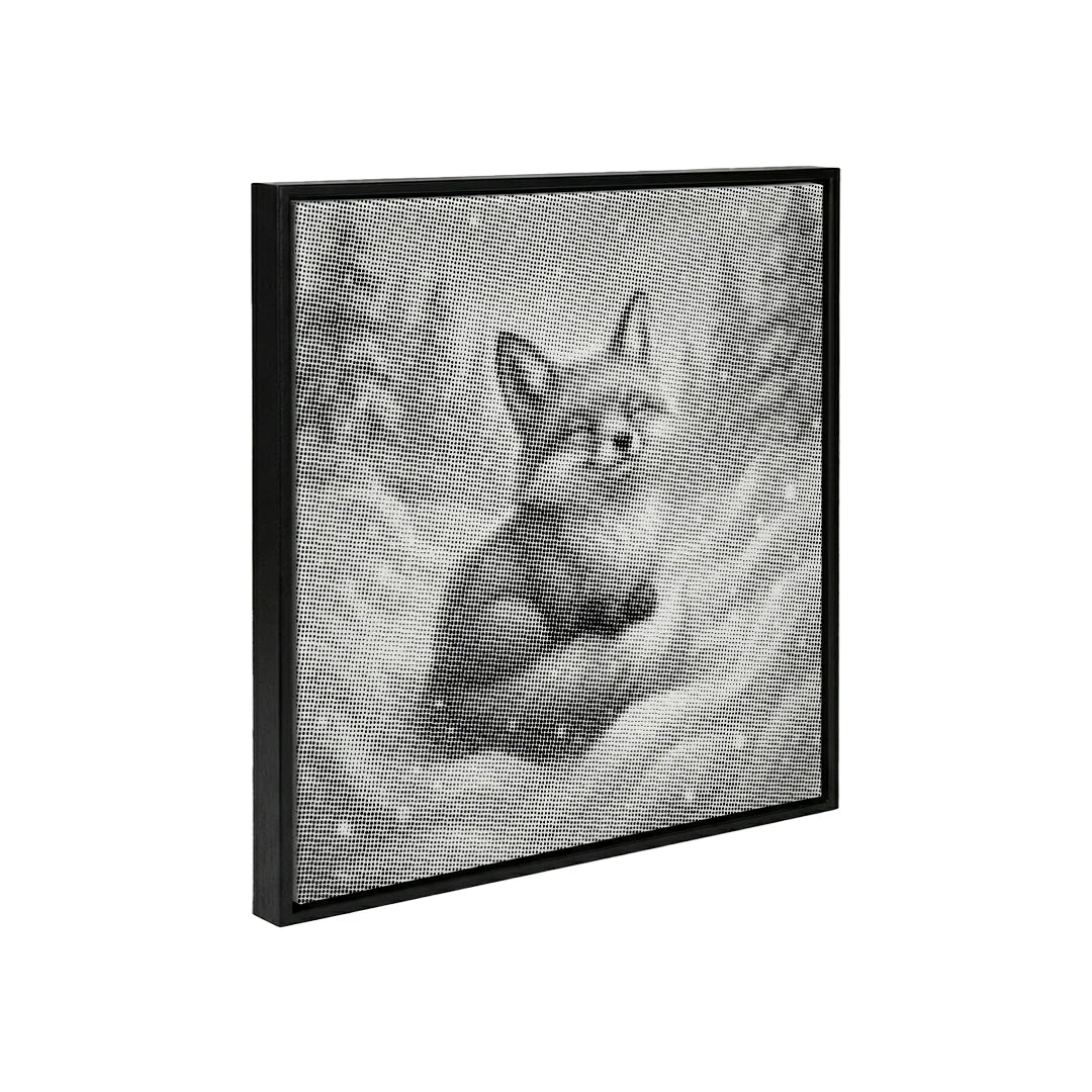 Fox Playing in the Snow Dot Painting