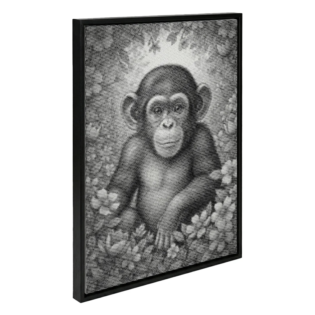 Monkey with Flowers Dot Painting
