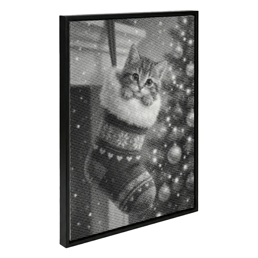 Kitten in a Christmas Sock Dot Painting