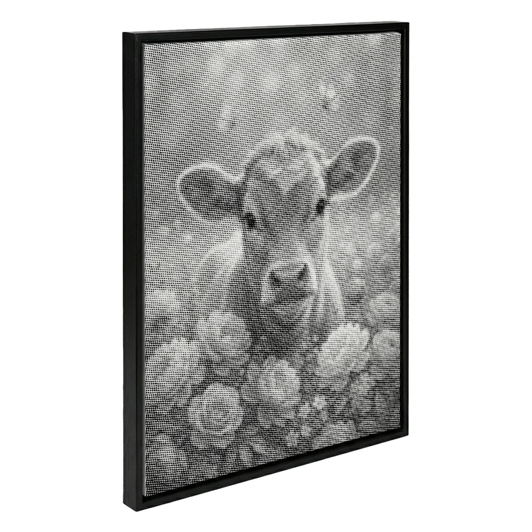 Cow with Flowers Dot Painting