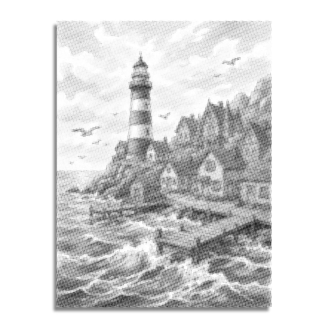 Village at the Lighthouse Dot Painting