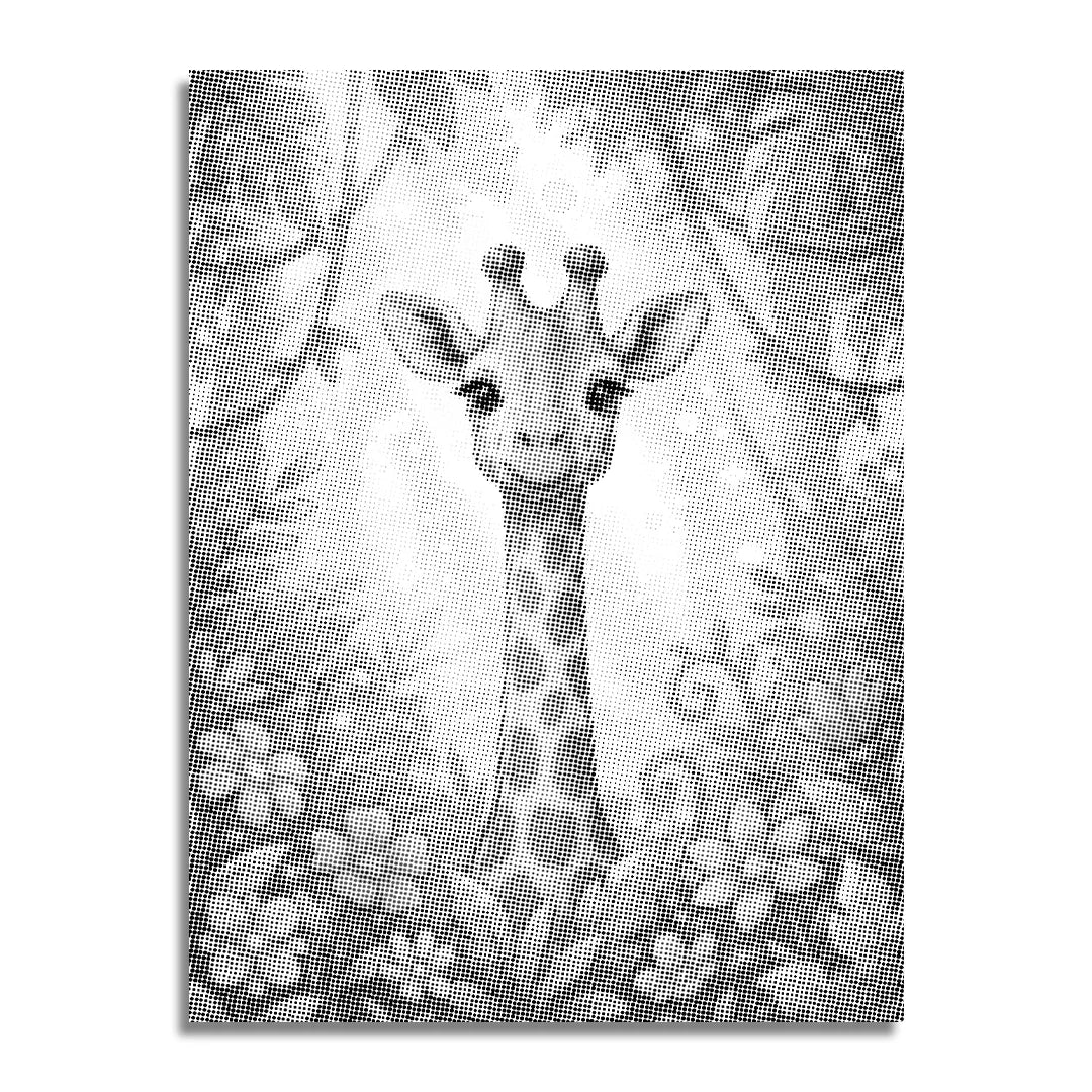 Giraffe with Flowers Dot Painting