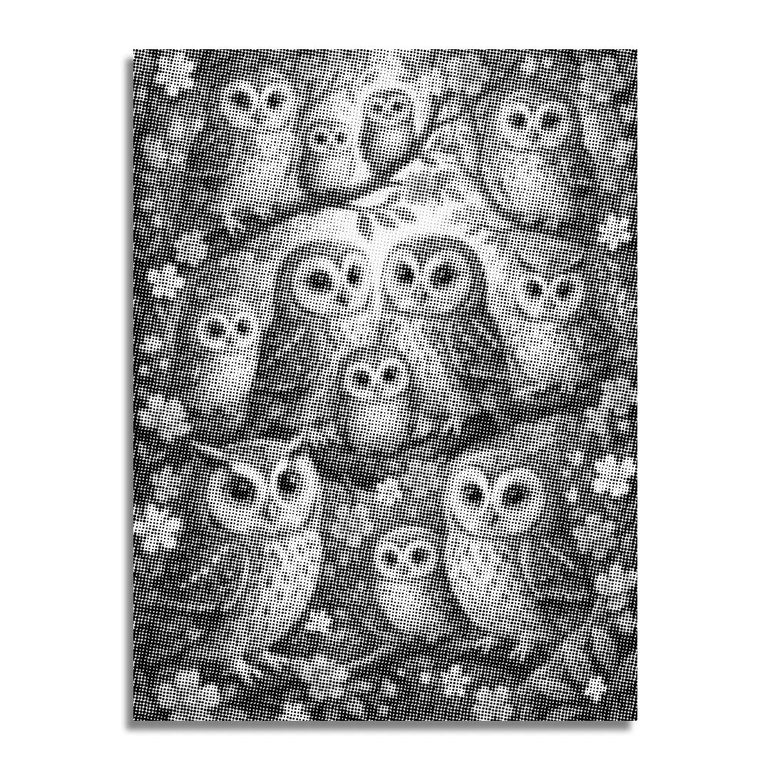 Owls in the Tree Dot Painting