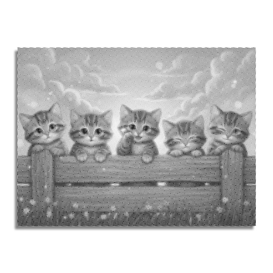 Kittens on the Fence Dot Painting