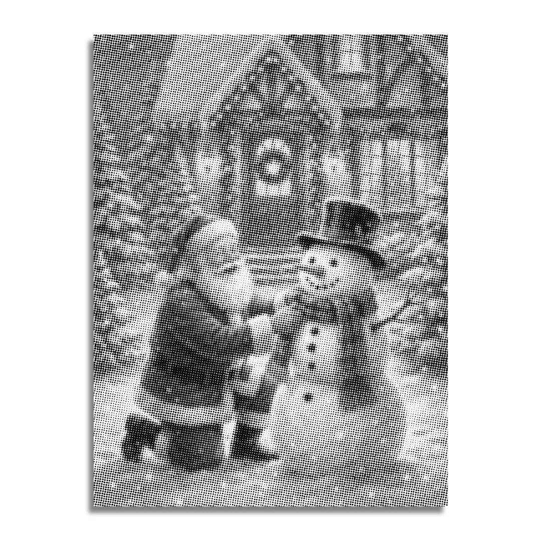 Santa Claus with Snowman Dot Painting