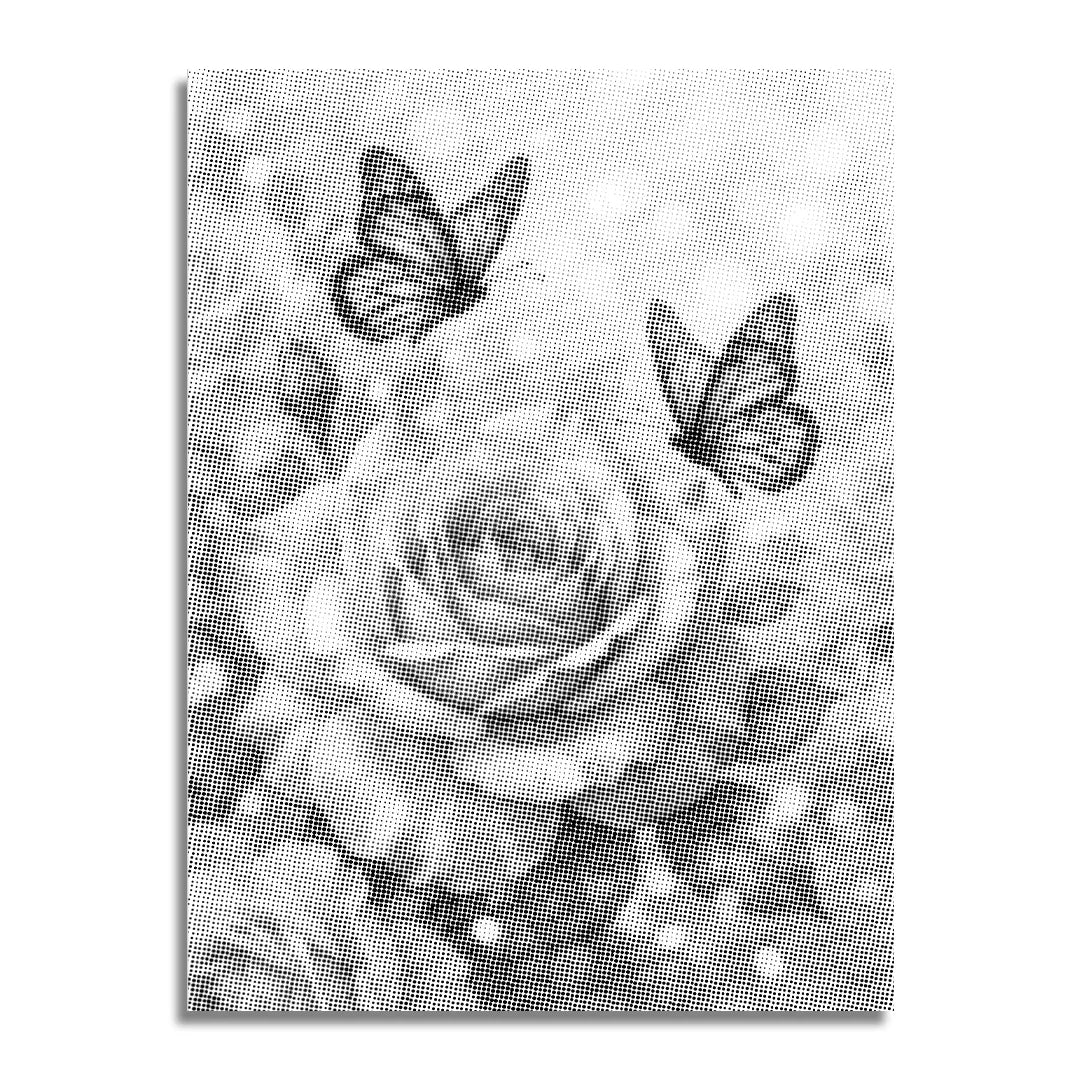 Butterfly with Rose Dot Painting