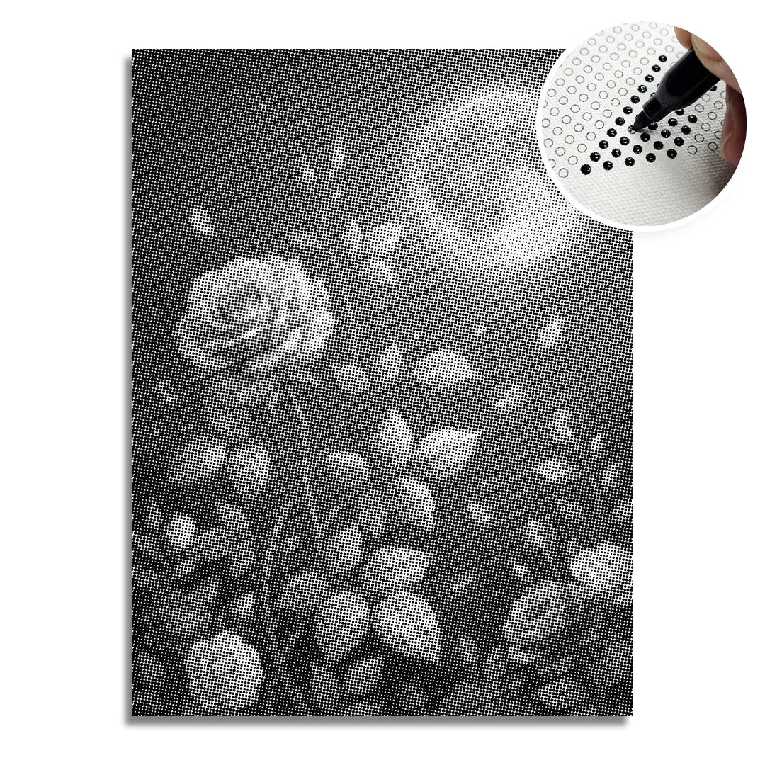 Roses and the Moon Dot Painting