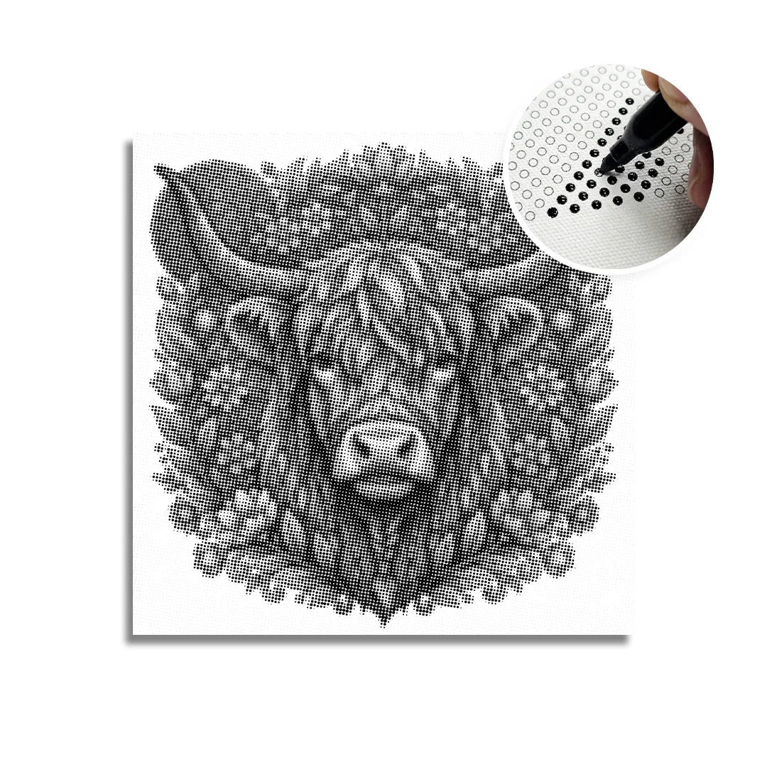 Scottish Highlander Dot Painting