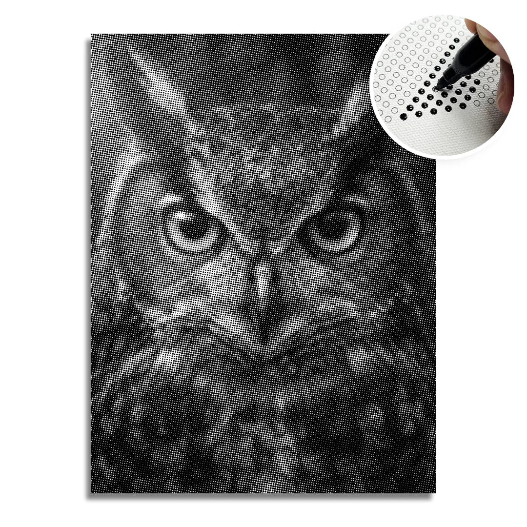Starring Owl Dot Painting