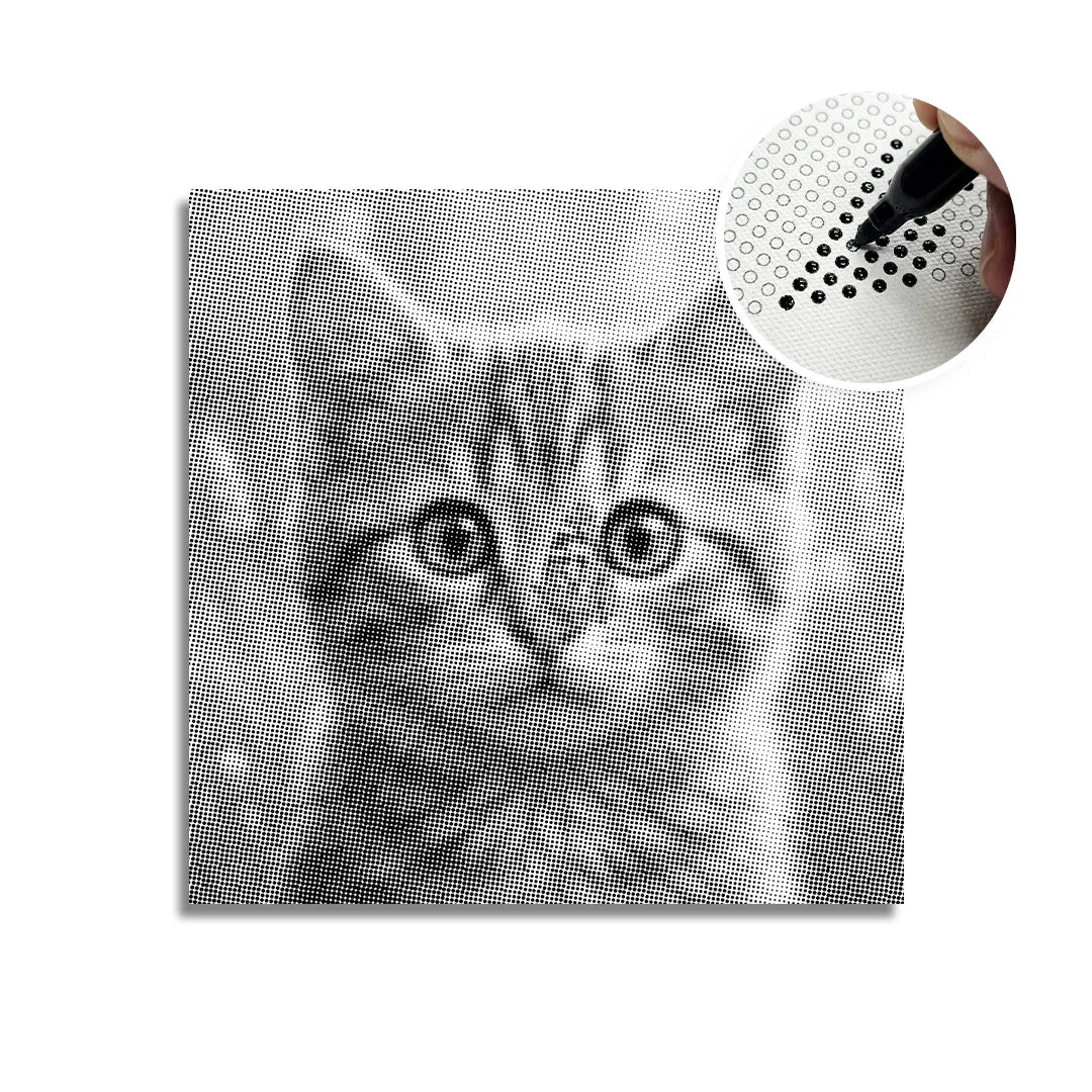 Cat with Butterfly Dot Painting