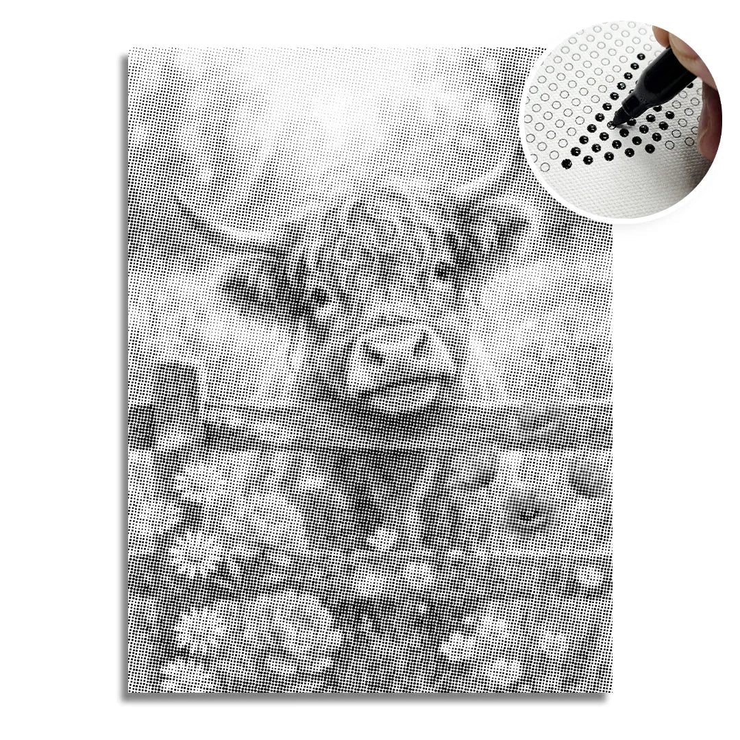 Calf in The Flower Field Dot Painting