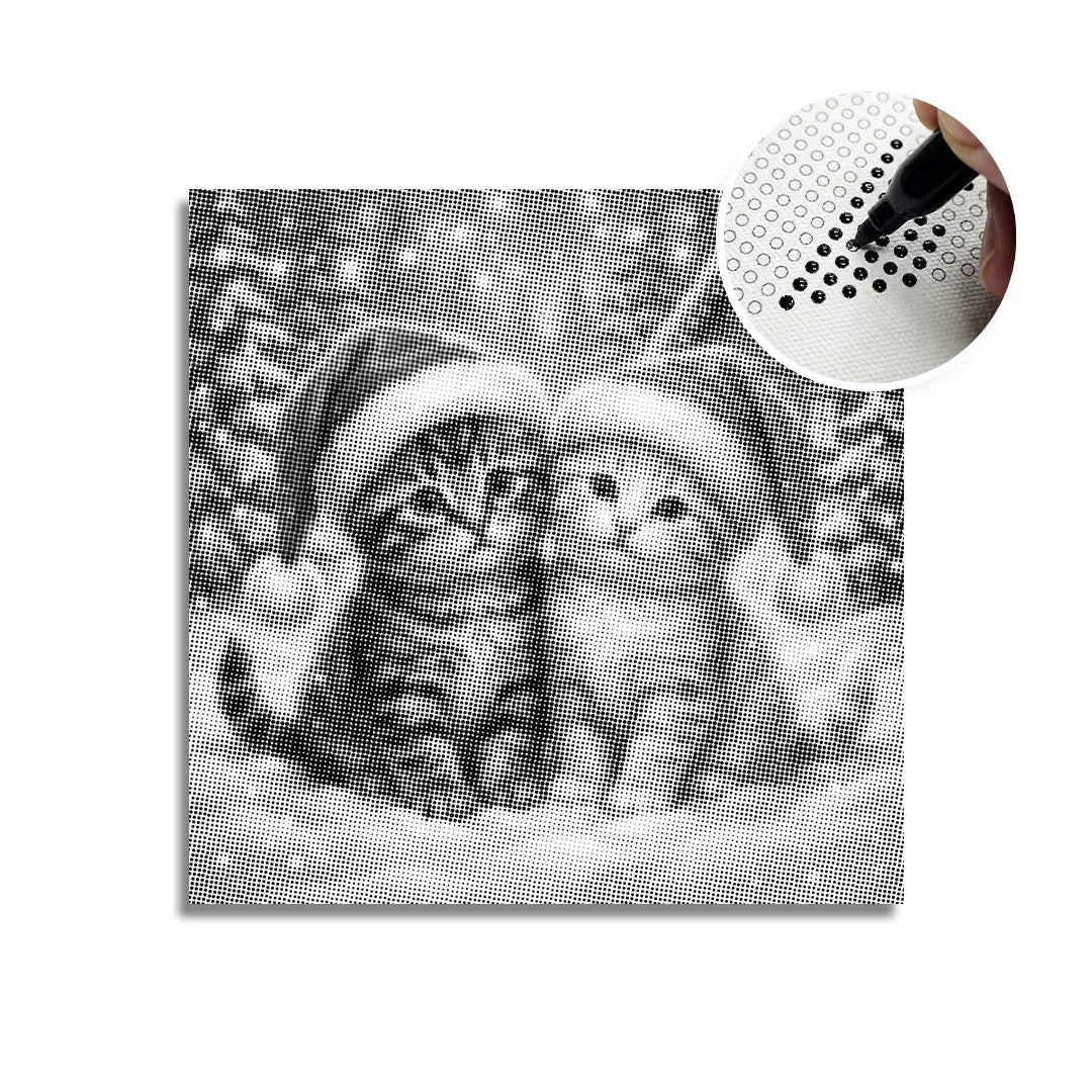 Christmas Kitten Dot Painting
