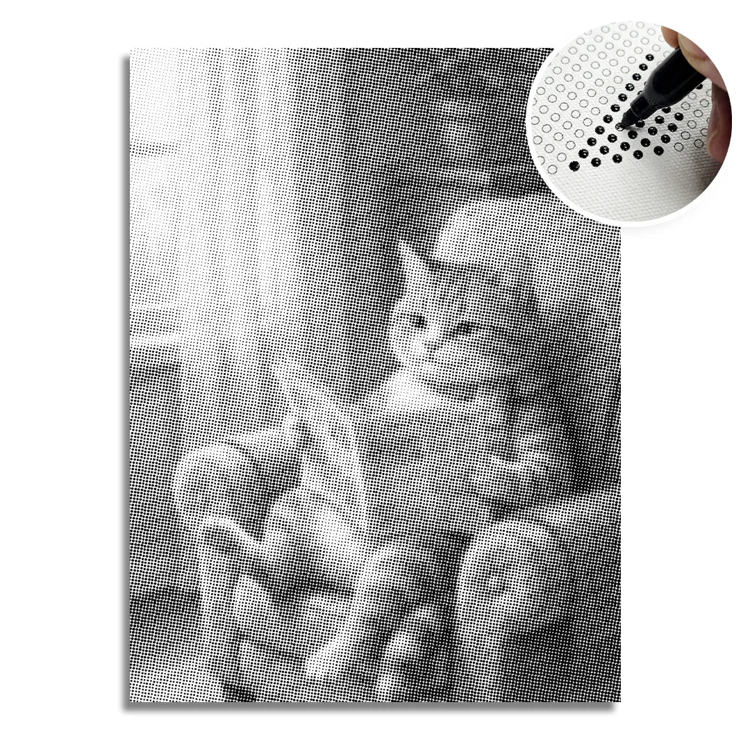 Cat on a Couch Dot Painting