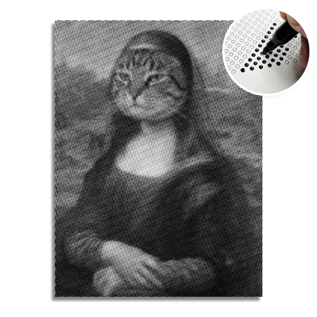 Mona Lisa Cat Dot Painting