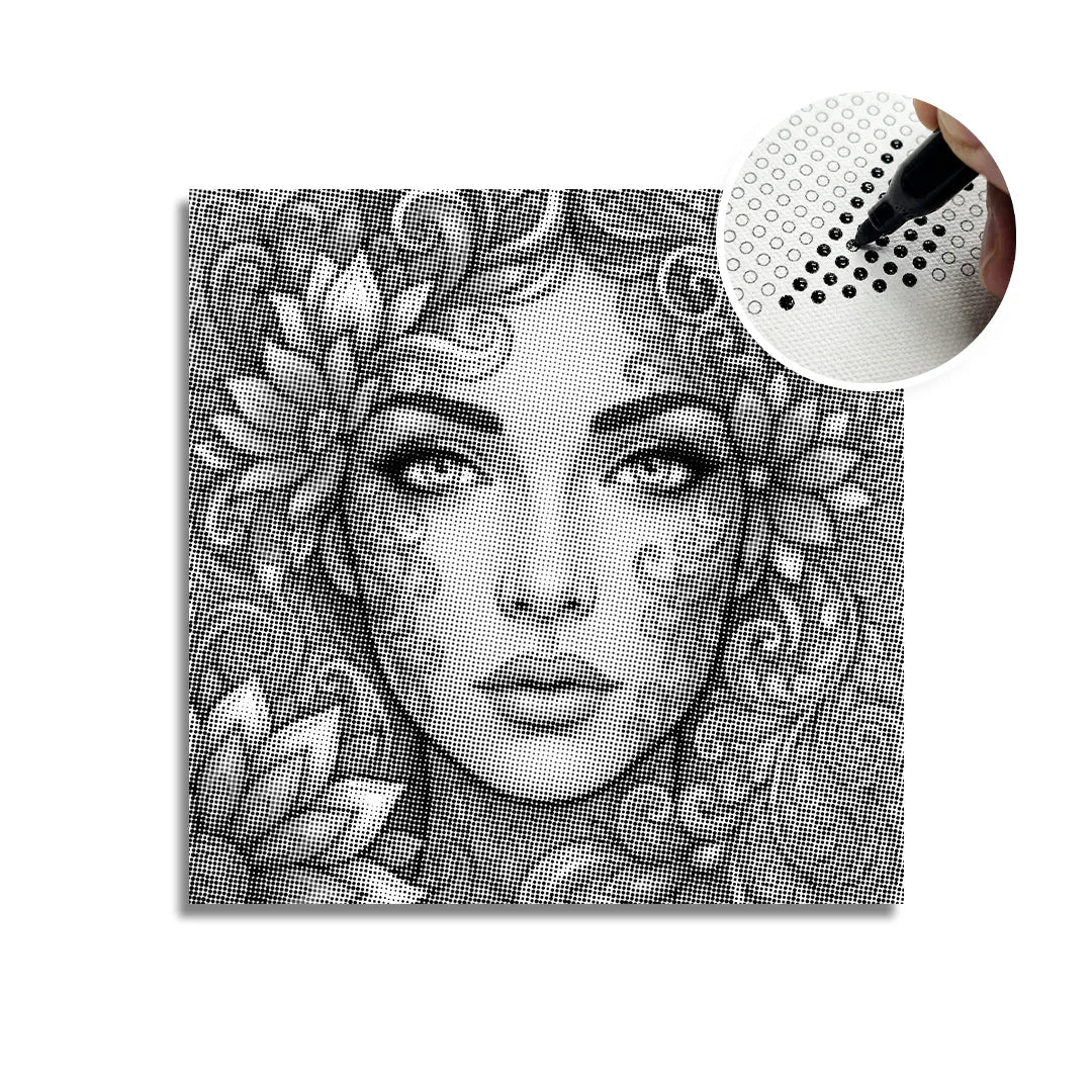 Botanical Face Dot Painting