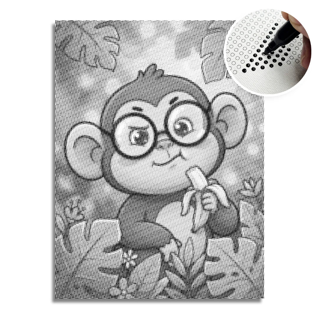 Monkey with Sunglasses Dot Painting