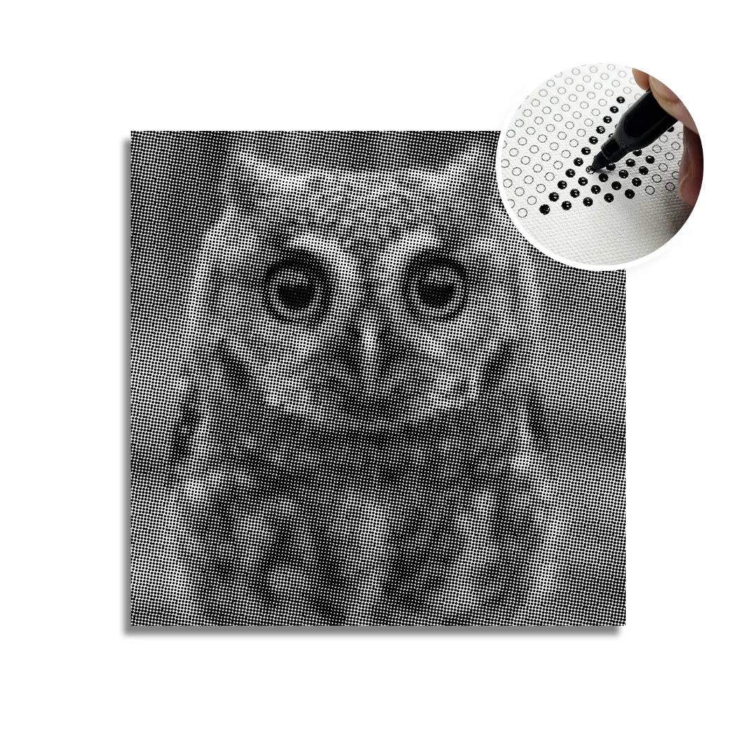 Small Owl with Big Eyes Dot Painting