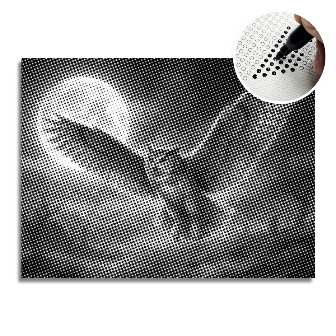Owl and the Moon Dot Painting