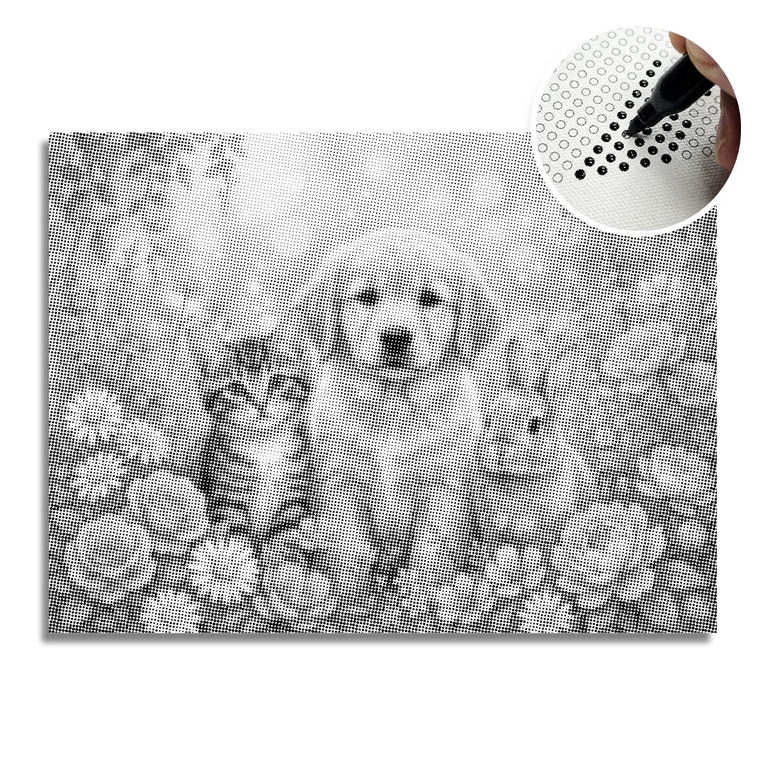 Cat Dog and Bunny Dot Painting