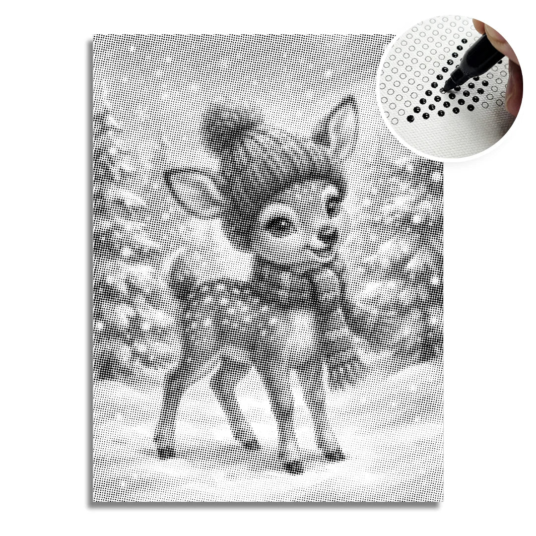 Cute Reindeer Dot Painting