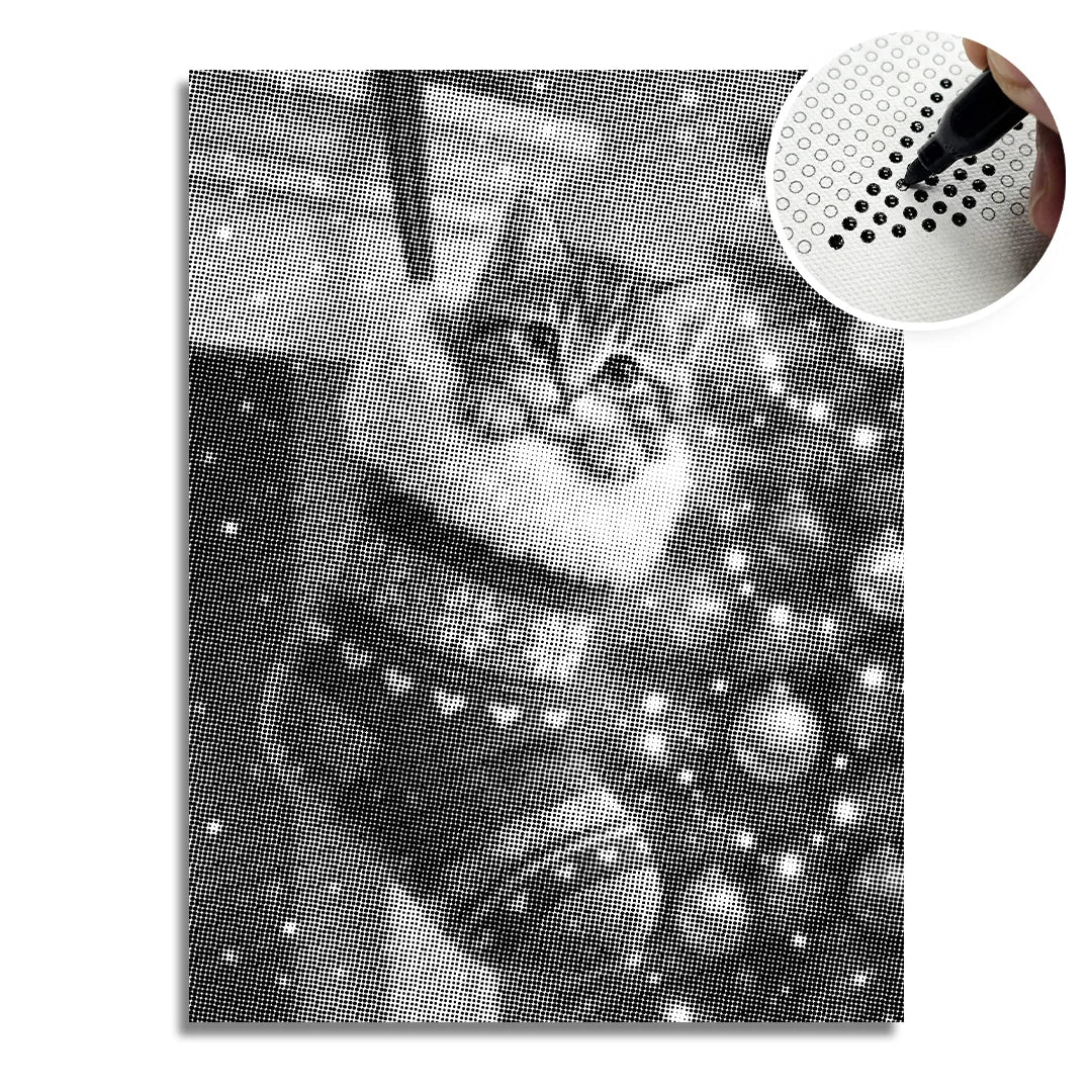 Kitten in a Christmas Sock Dot Painting