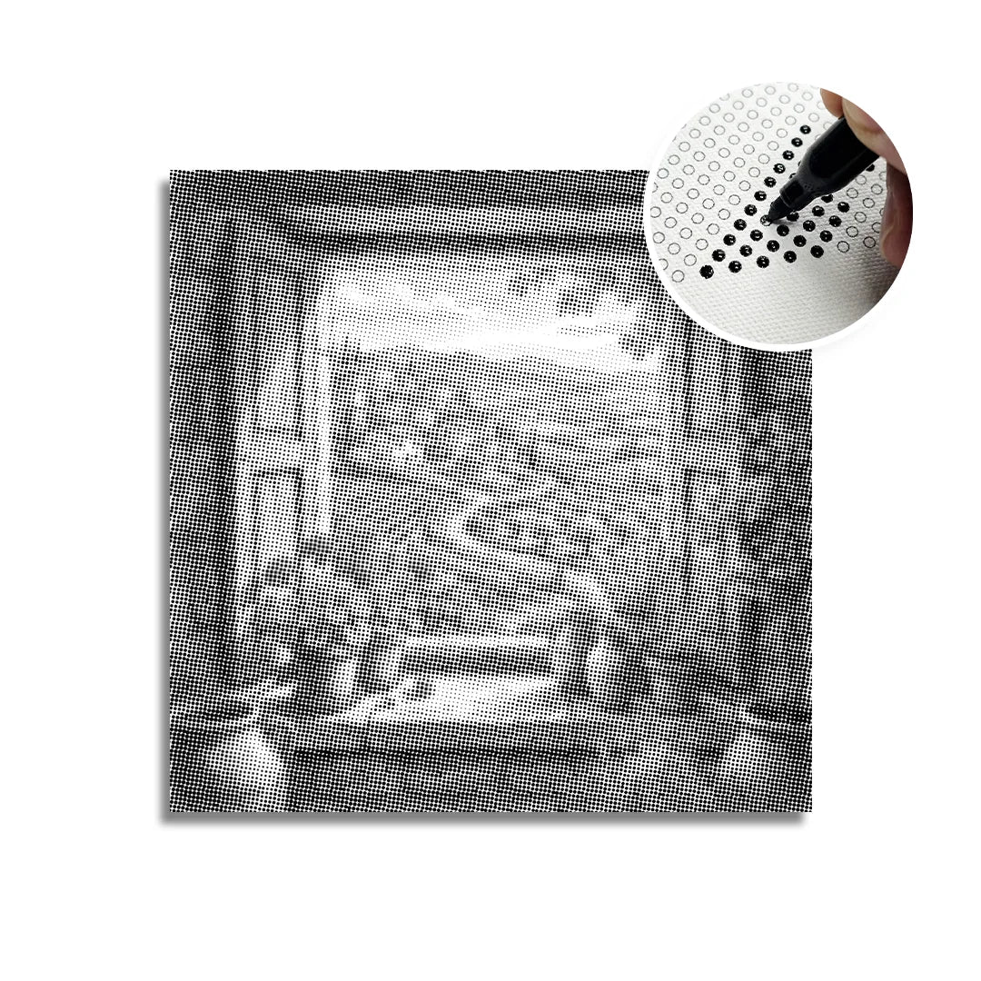 View Through Shutters Dot Painting