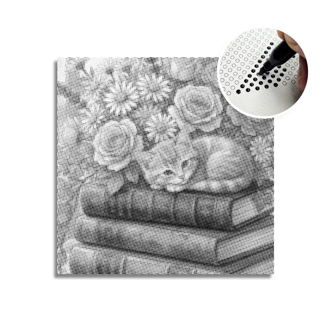 Cat on a Book Dot Painting