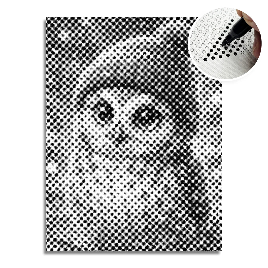 Little Christmas Owl Dot Painting