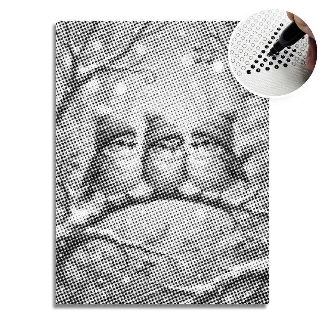 Birds with Hats Dot Painting