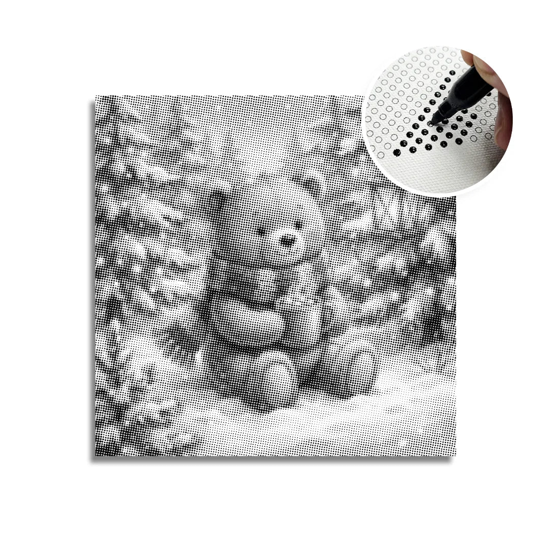 Winter Bear Dot Painting
