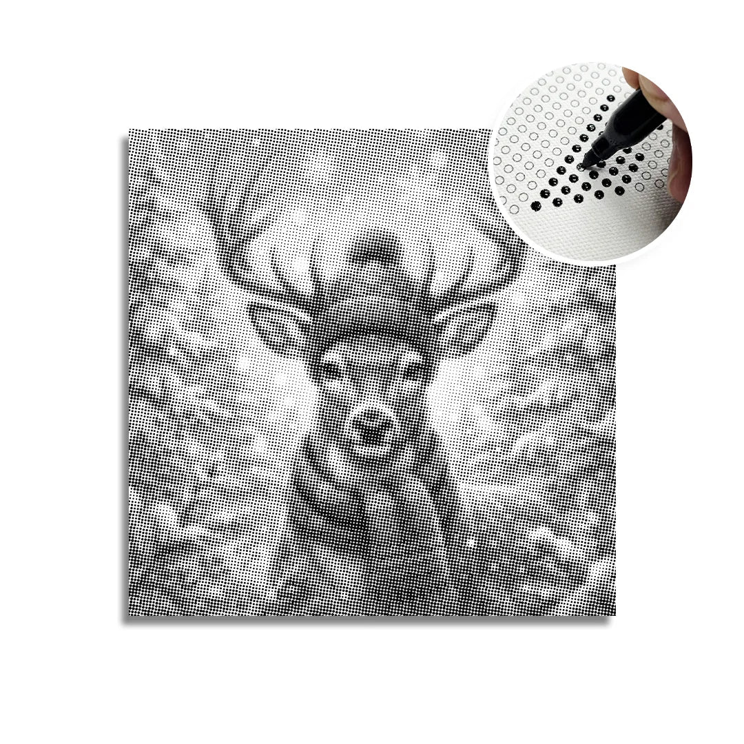 Reindeer with a Hat Dot Painting